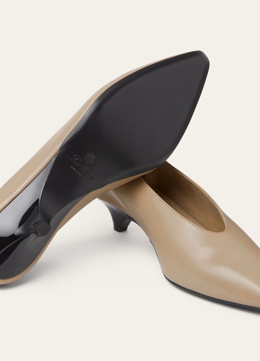Rebecca Wedge Pump Calfskin Dried Tarragon