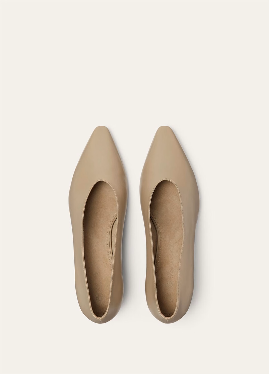Rebecca Wedge Pump Calfskin Dried Tarragon