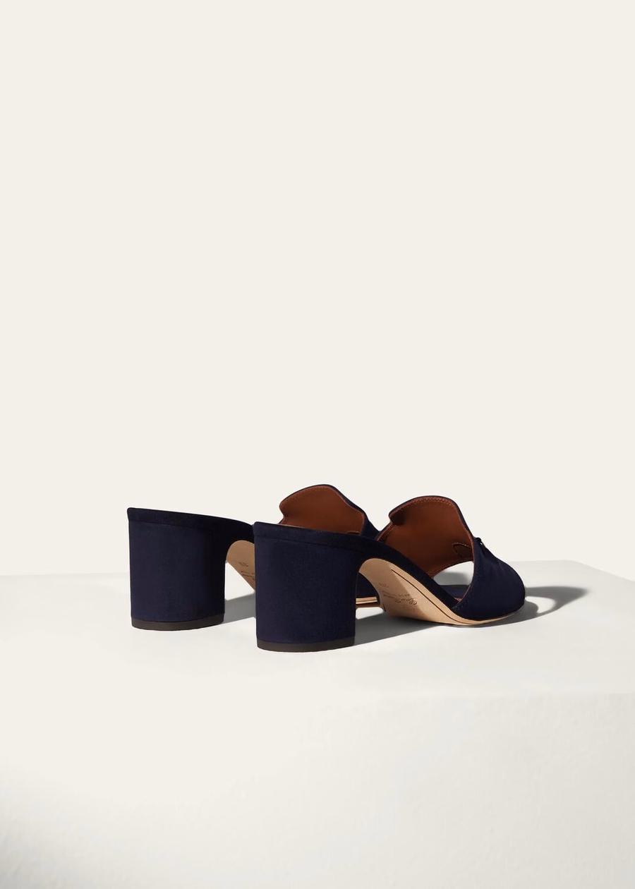 Summer Charms Sandals Goatskin Leather Navy Blue
