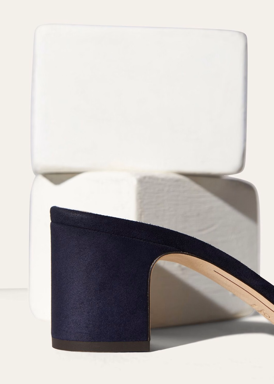Summer Charms Sandals Goatskin Leather Navy Blue