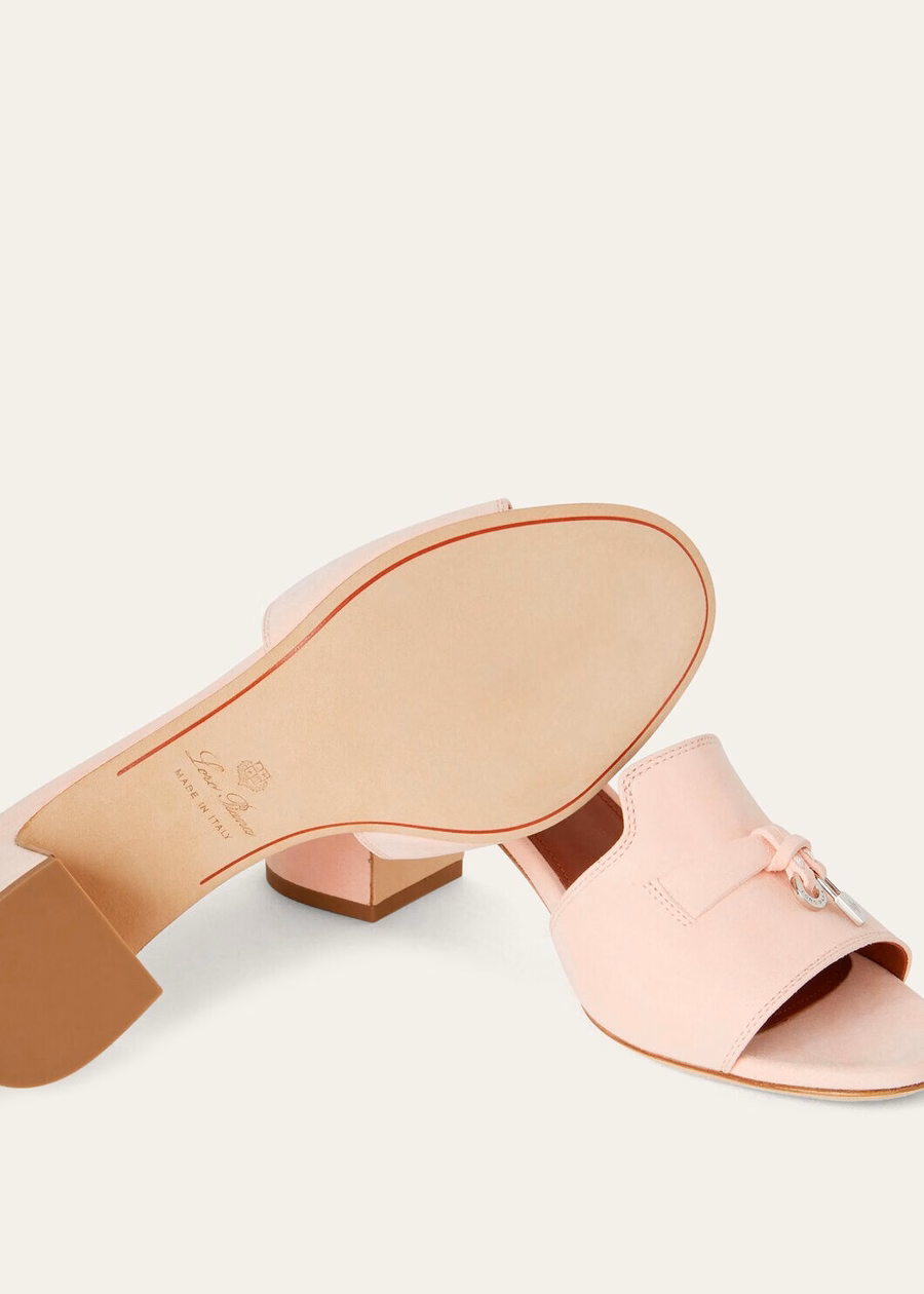 Summer Charms Pink Shell Goatskin Sandals