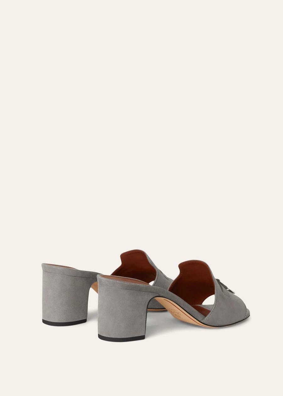 Summer Charms Sandal Suede Goatskin Army Grey