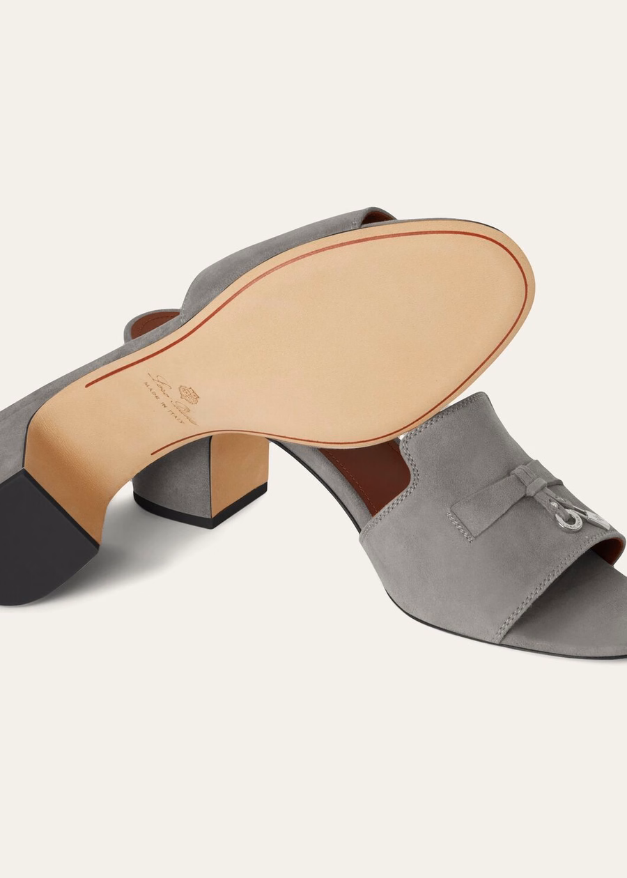 Summer Charms Sandal Suede Goatskin Army Grey
