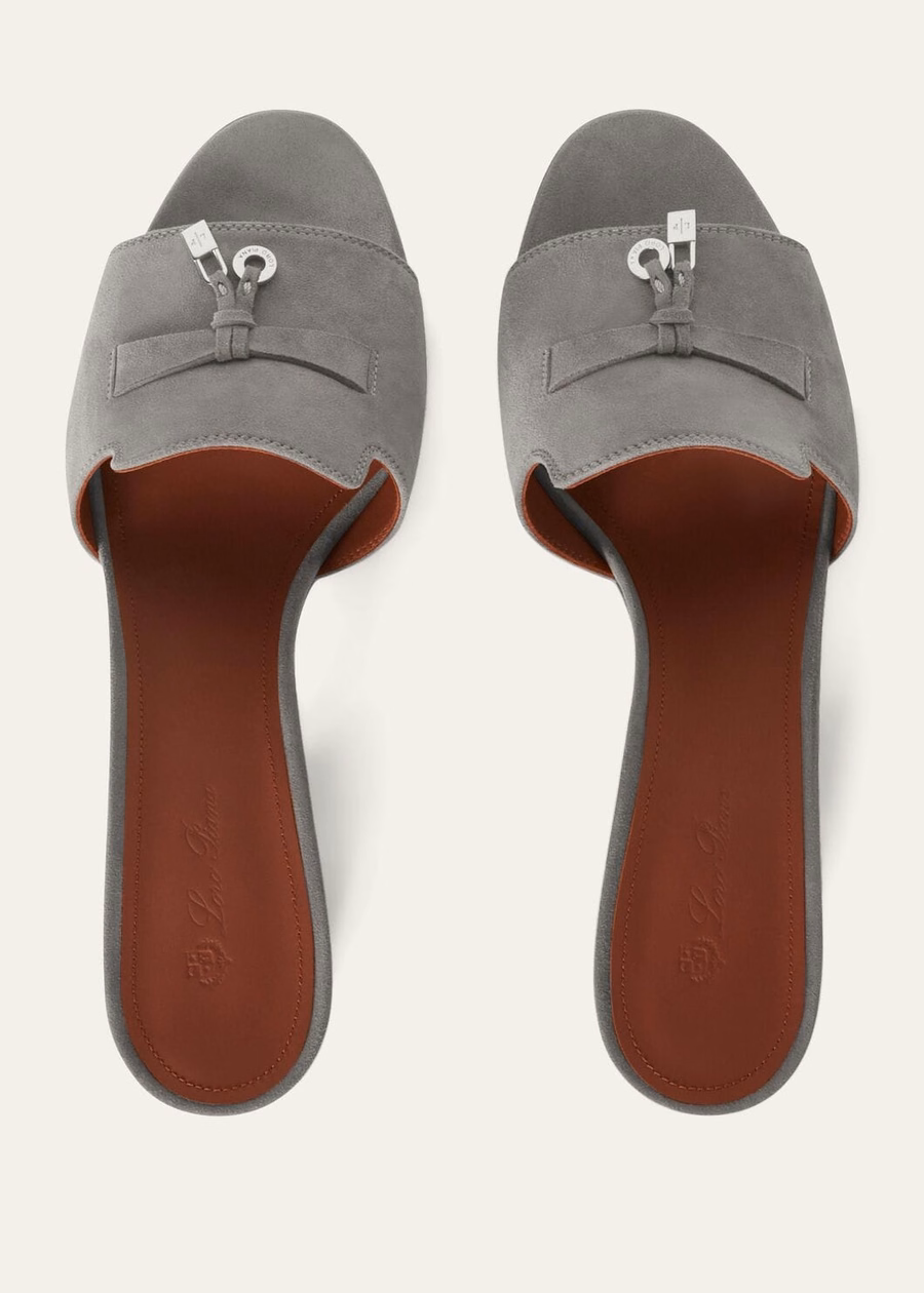 Summer Charms Sandal Suede Goatskin Army Grey