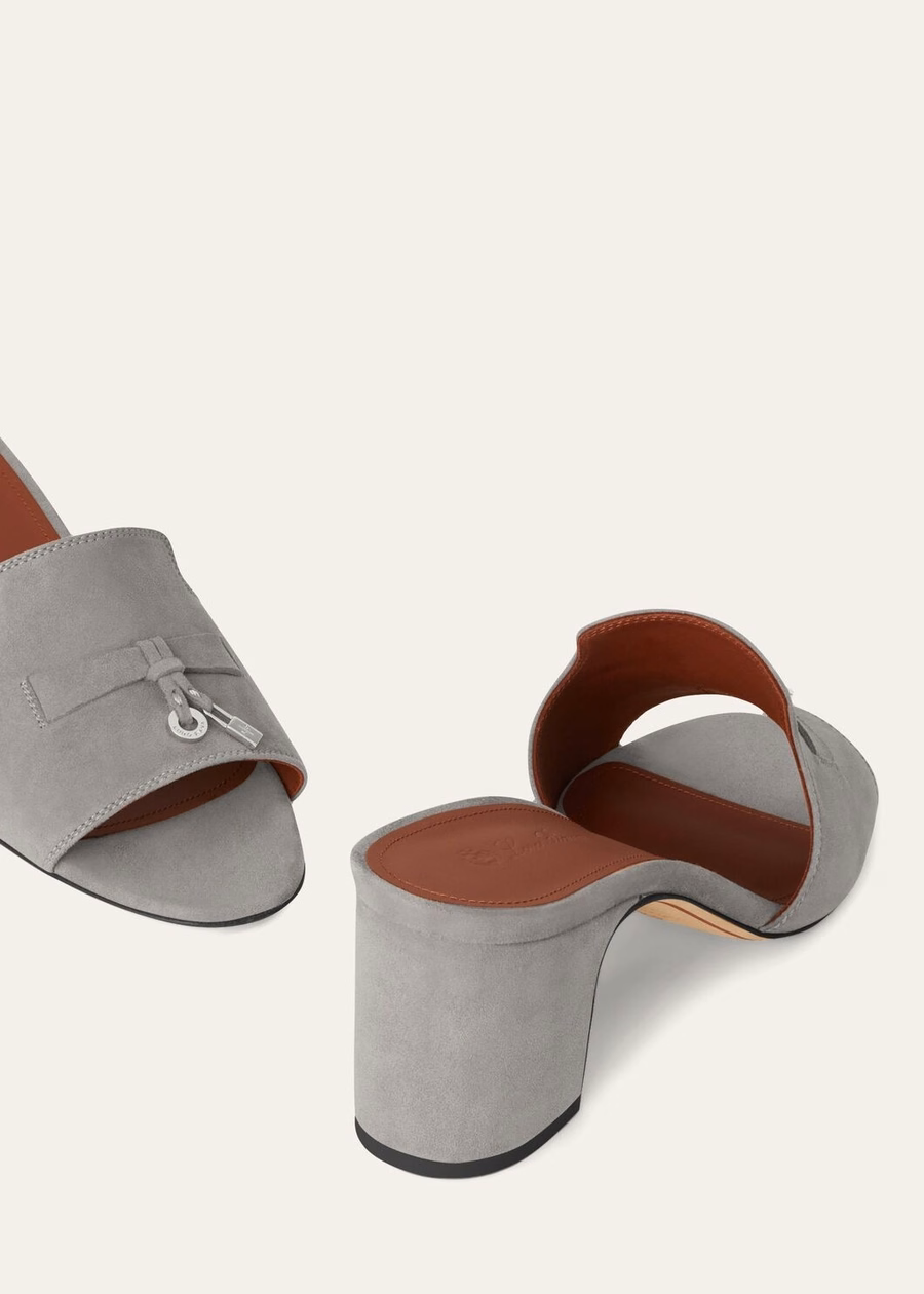 Summer Charms Sandal Suede Goatskin Army Grey