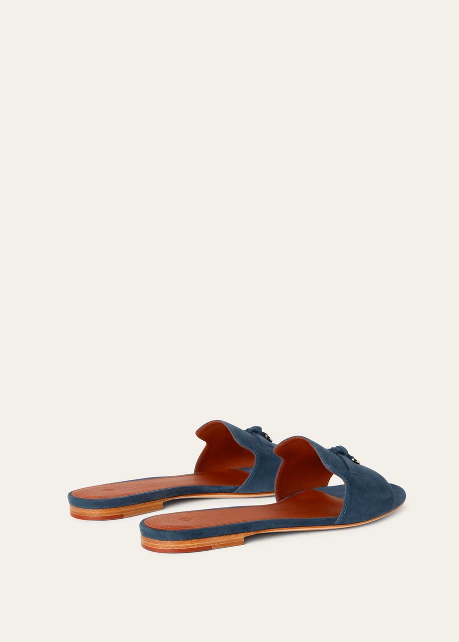 Summer Charms Suede Sandals Goatskin Denim