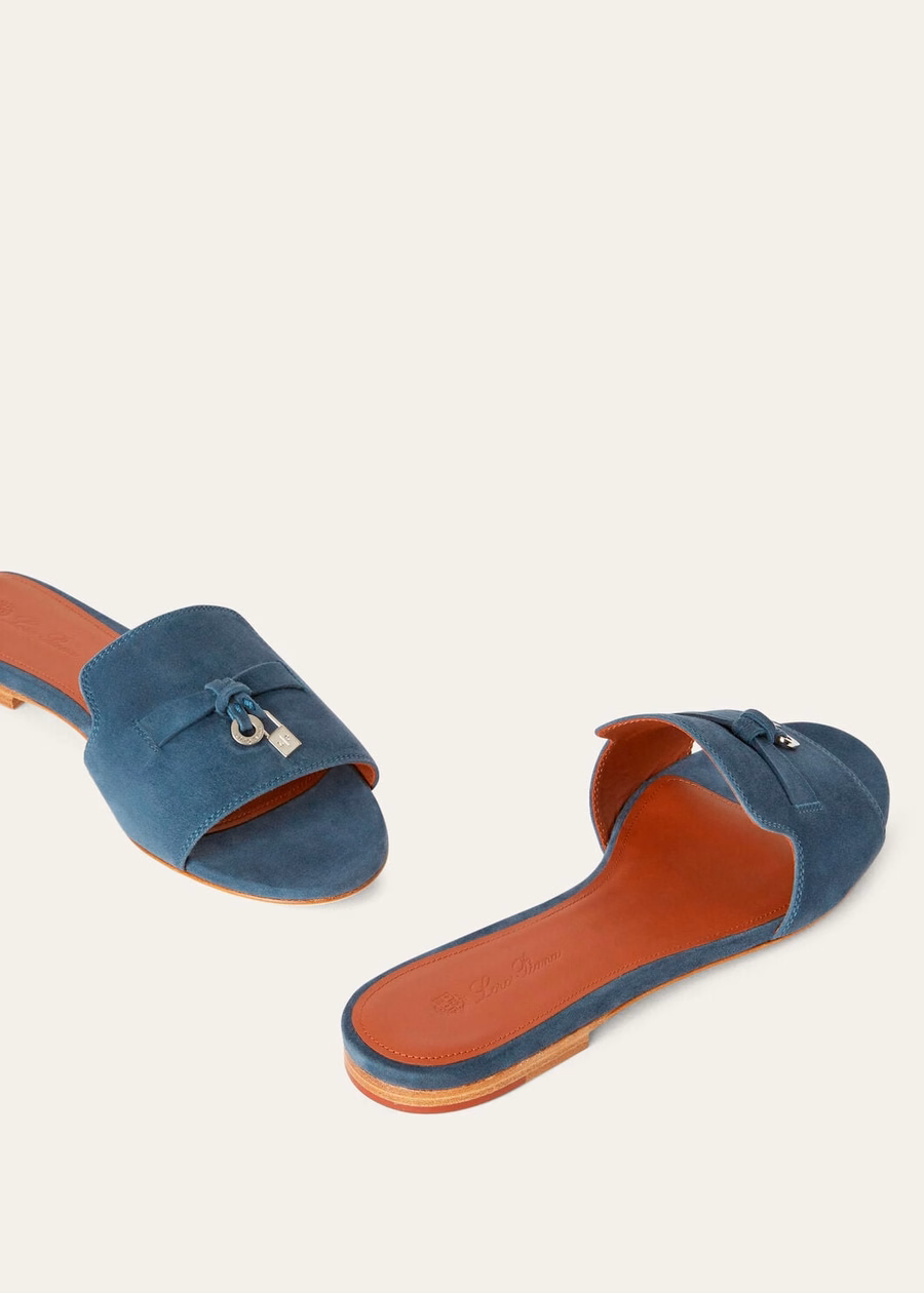 Summer Charms Suede Sandals Goatskin Denim