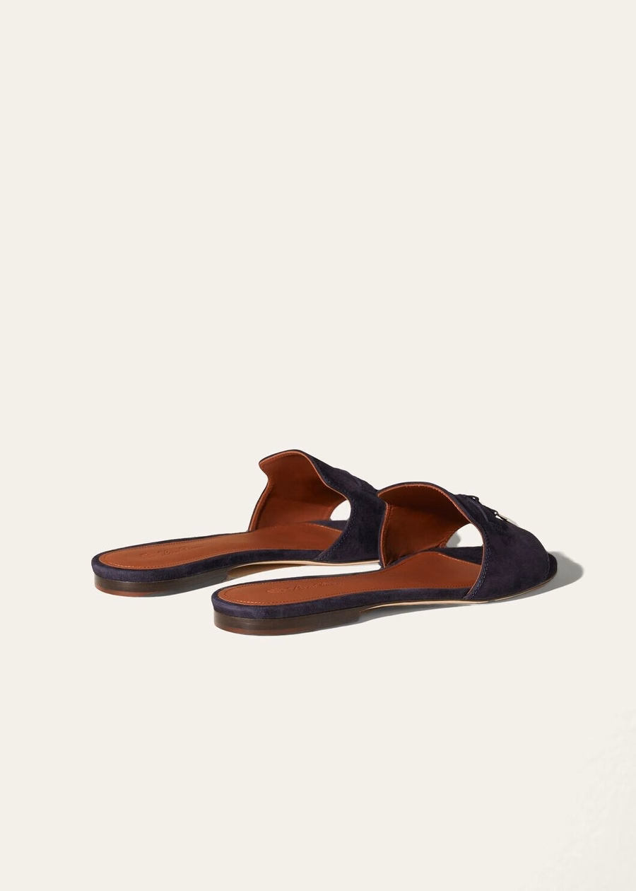 Summer Charms Sandals Goatskin Leather Navy Blue