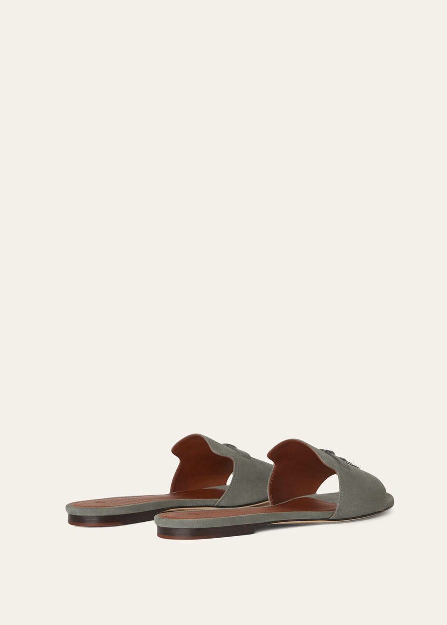 Summer Charms Sandal Suede Goatskin Army Grey