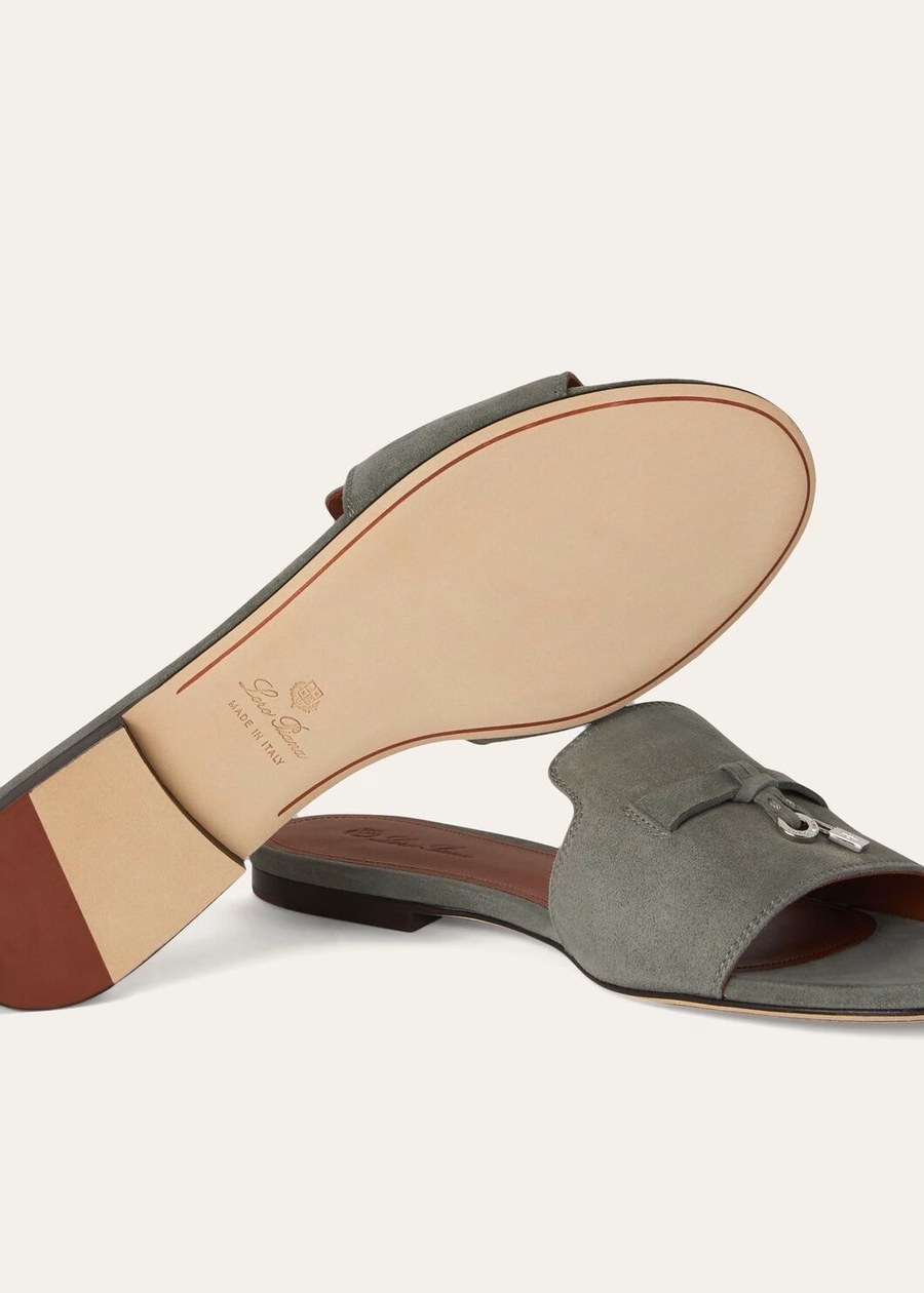 Summer Charms Sandal Suede Goatskin Army Grey
