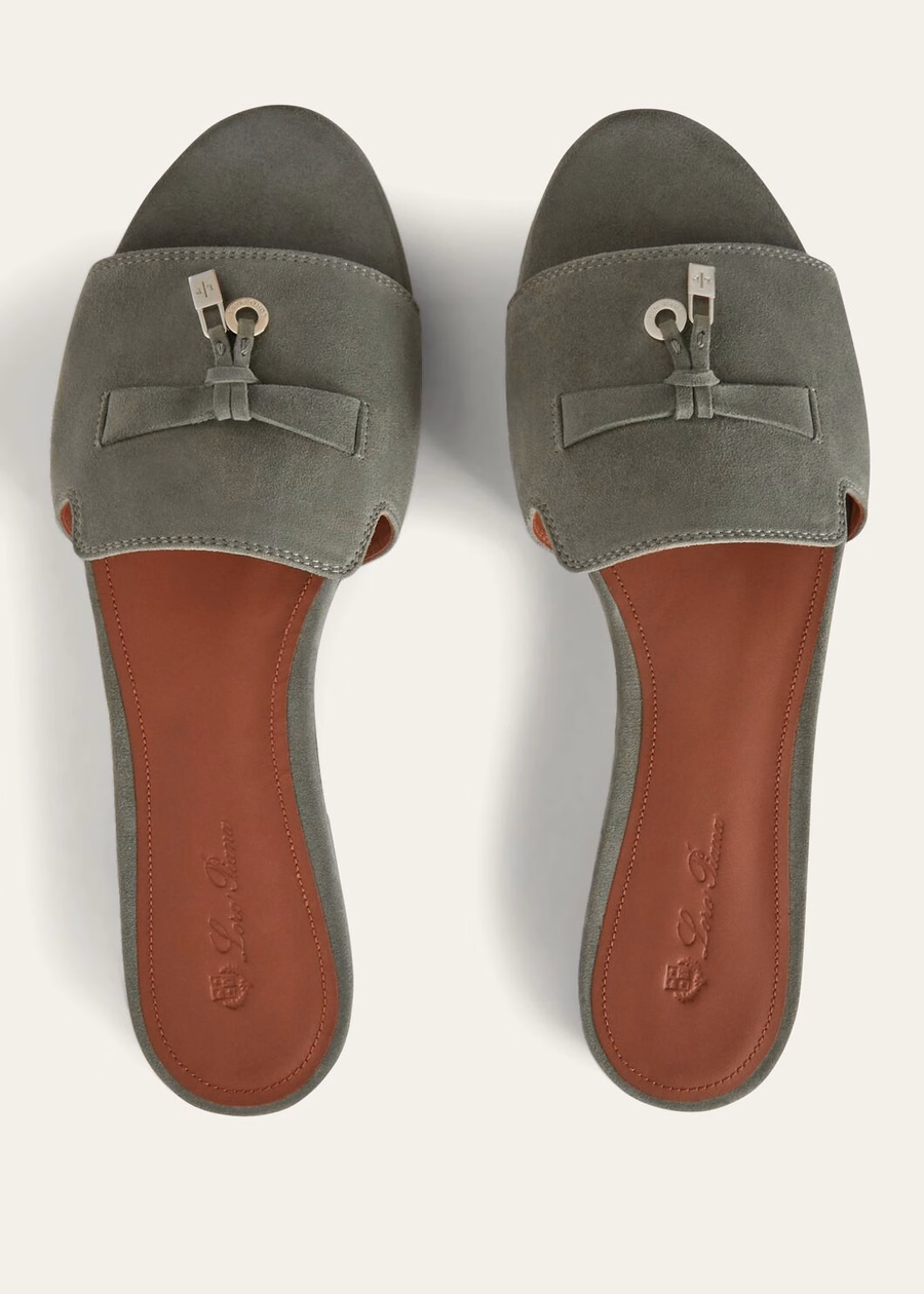 Summer Charms Sandal Suede Goatskin Army Grey