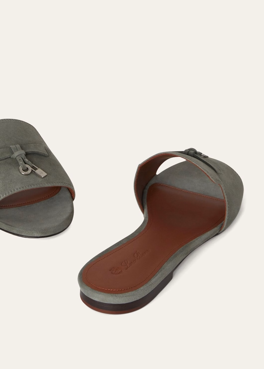 Summer Charms Sandal Suede Goatskin Army Grey