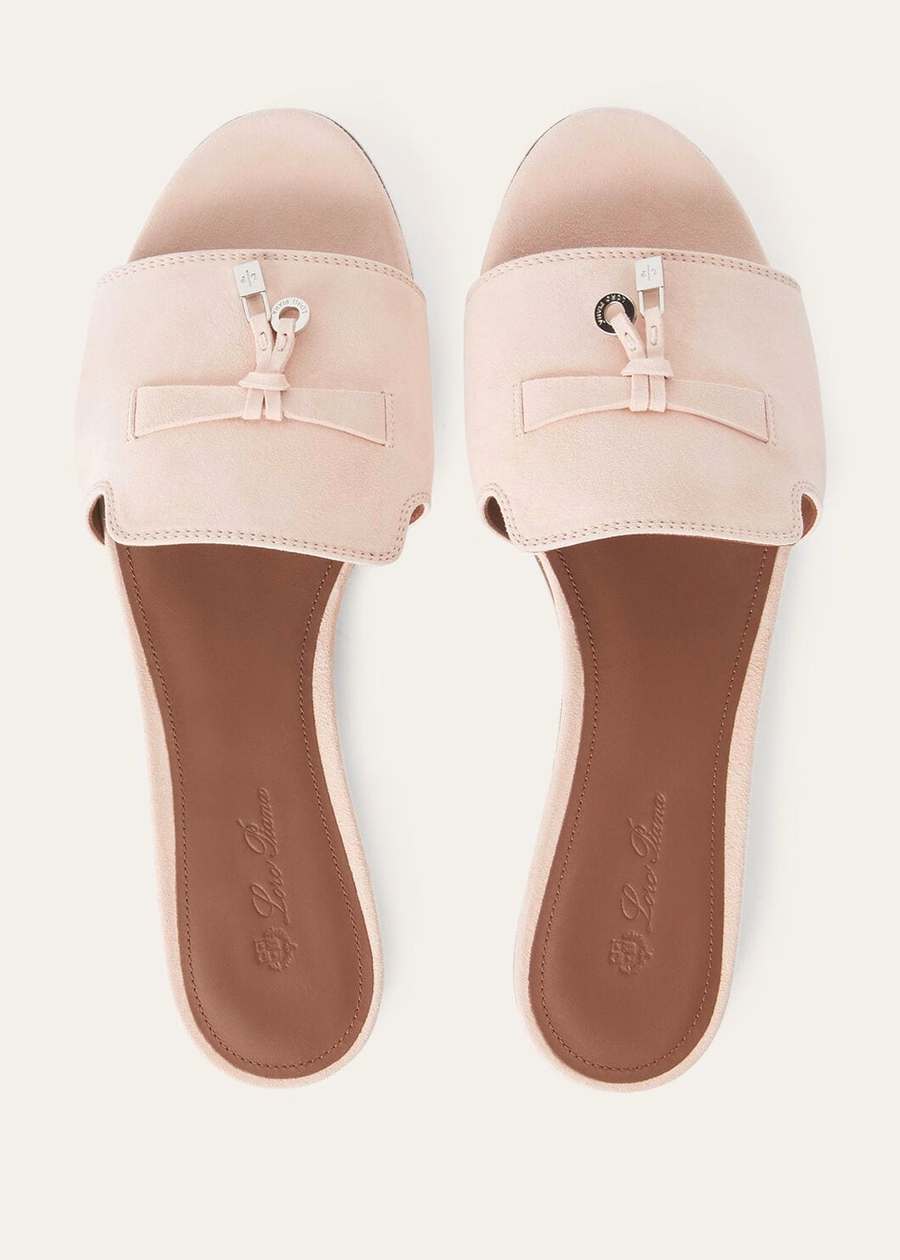 Summer Charms Pink Shell Goatskin Sandals