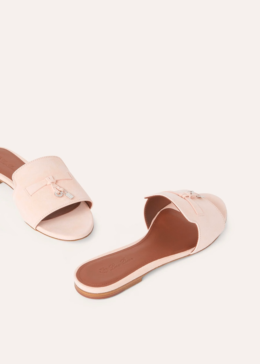 Summer Charms Pink Shell Goatskin Sandals