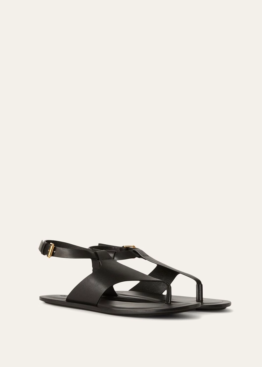 Trani sandals in black calfskin