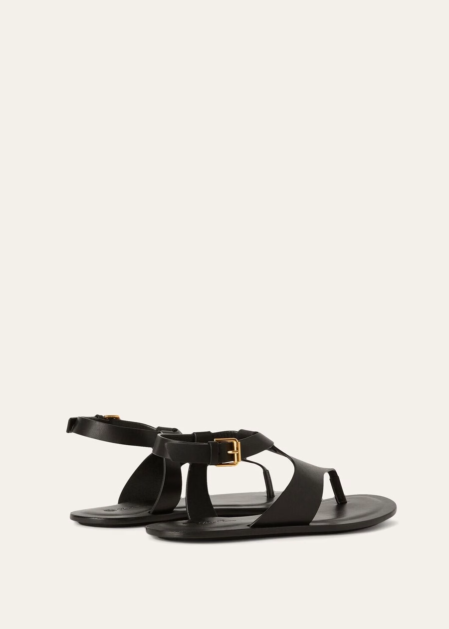Trani sandals in black calfskin
