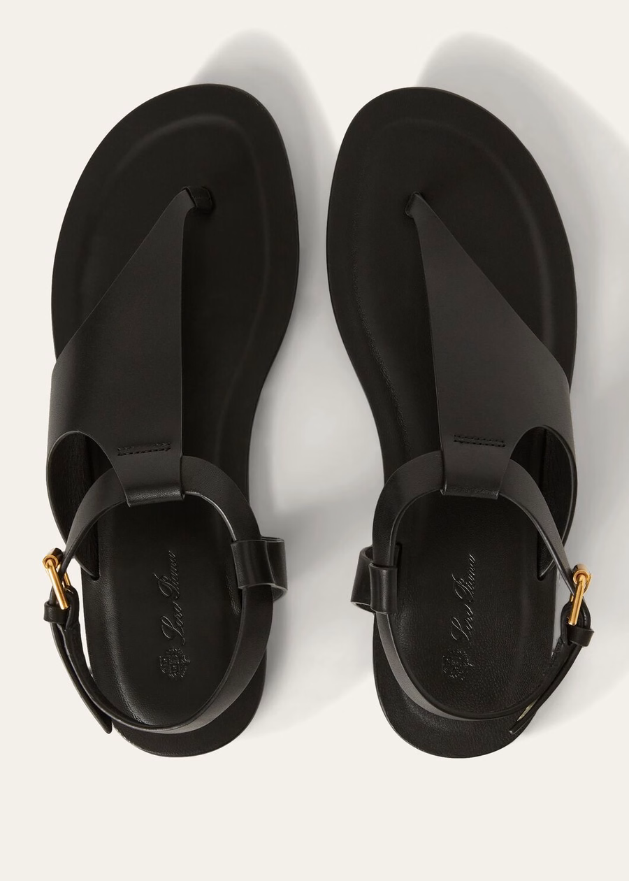 Trani sandals in black calfskin