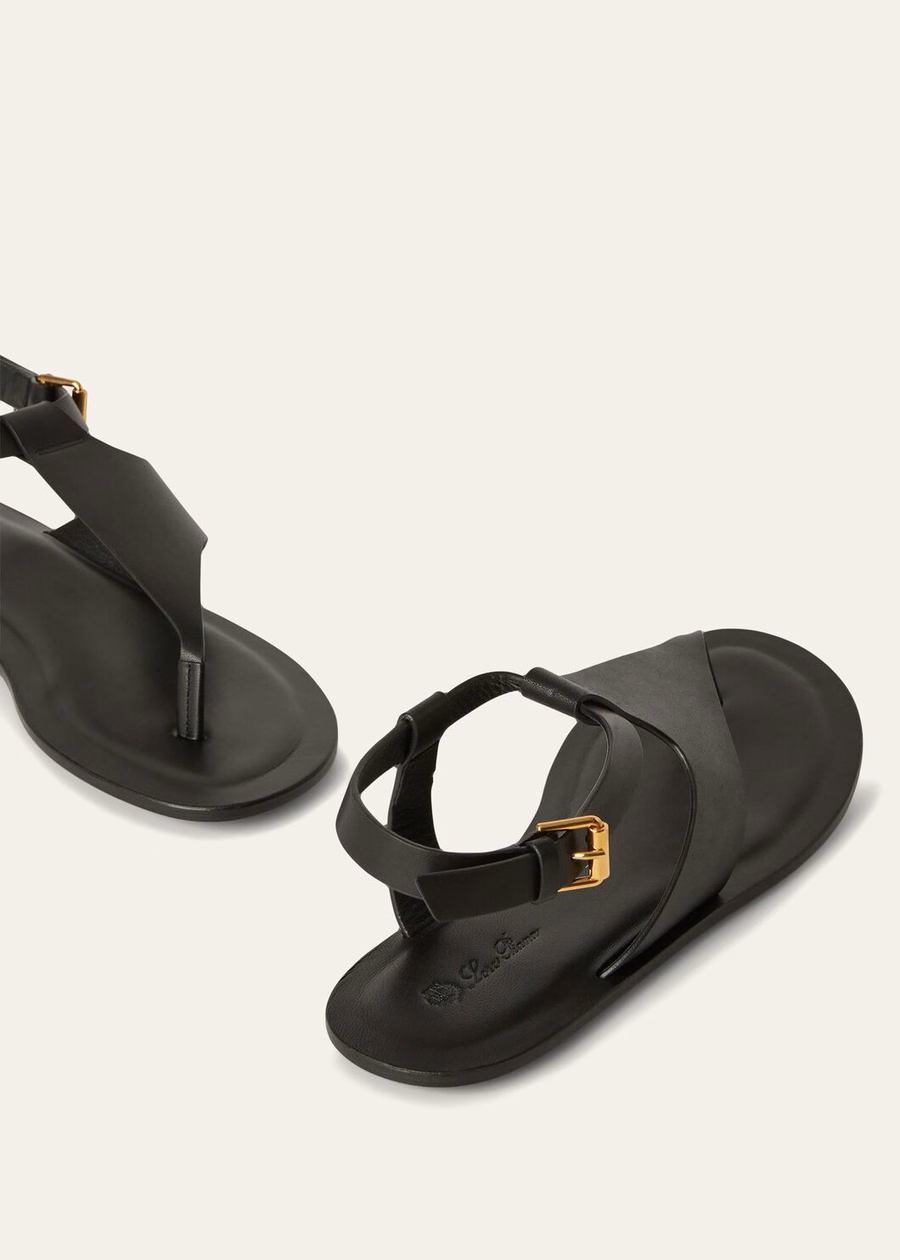 Trani sandals in black calfskin
