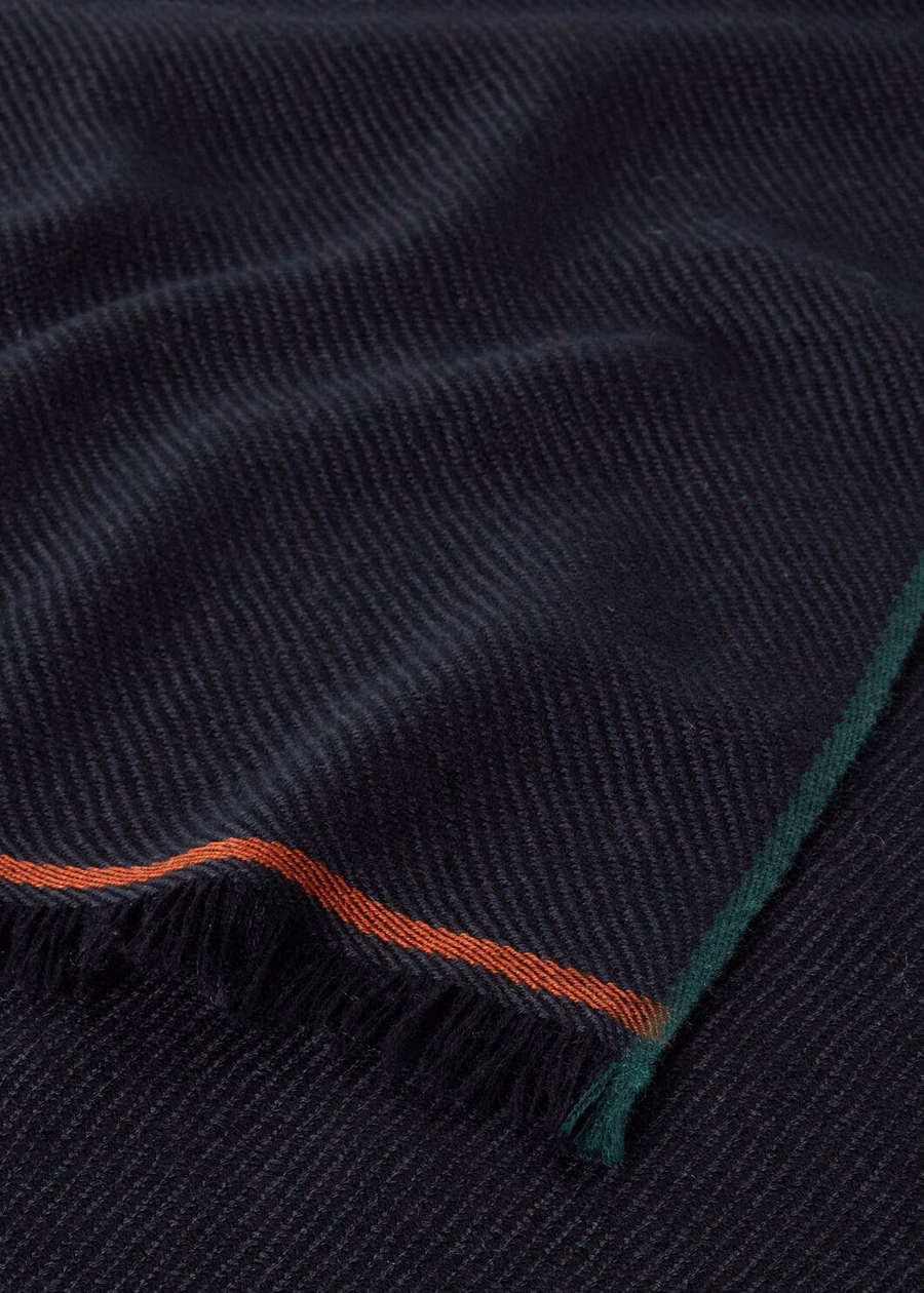 Four In Hand Navy Blue Cashmere Scarf