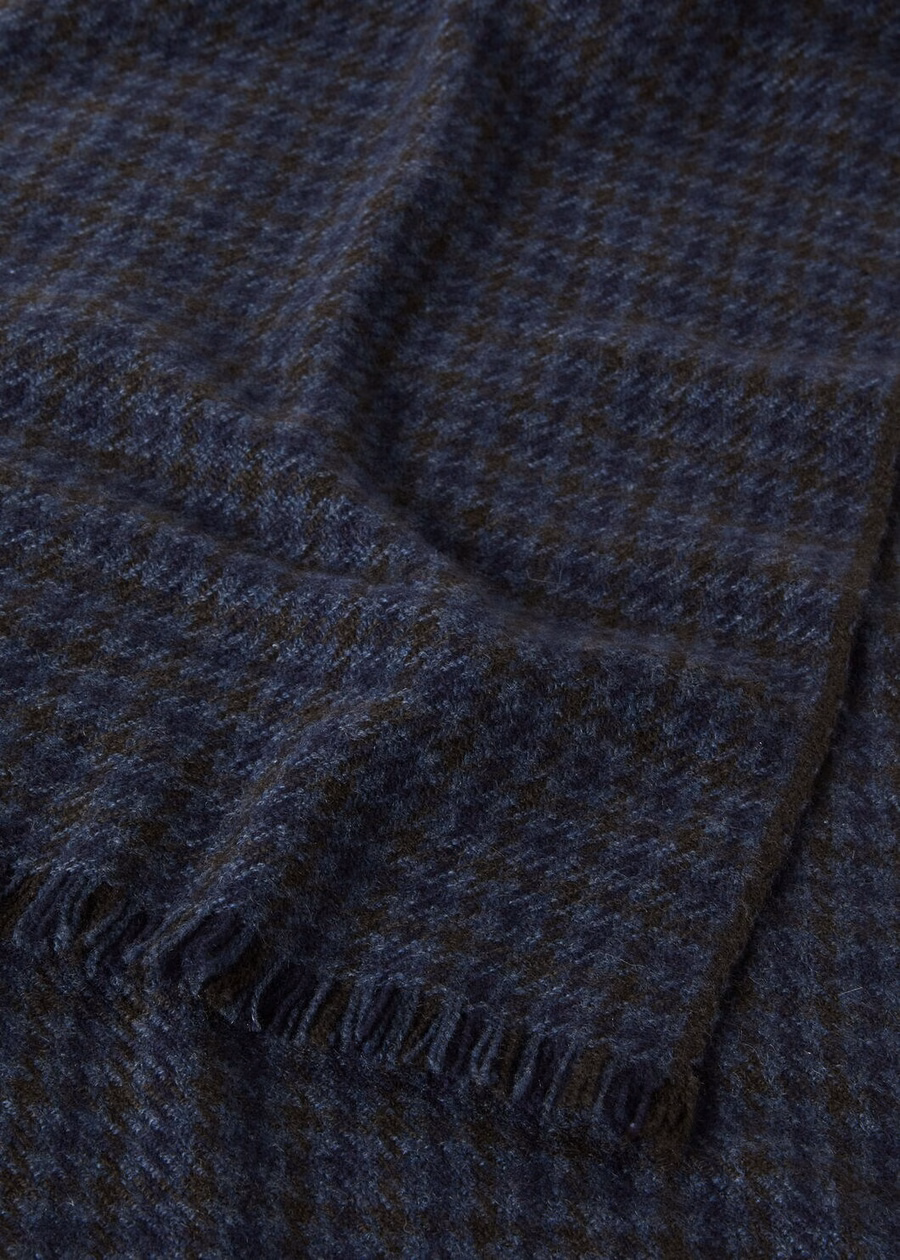 Gordounstoun Baby Cashmere Scarf Sapphire/Dark Wood/Astral Night Melange