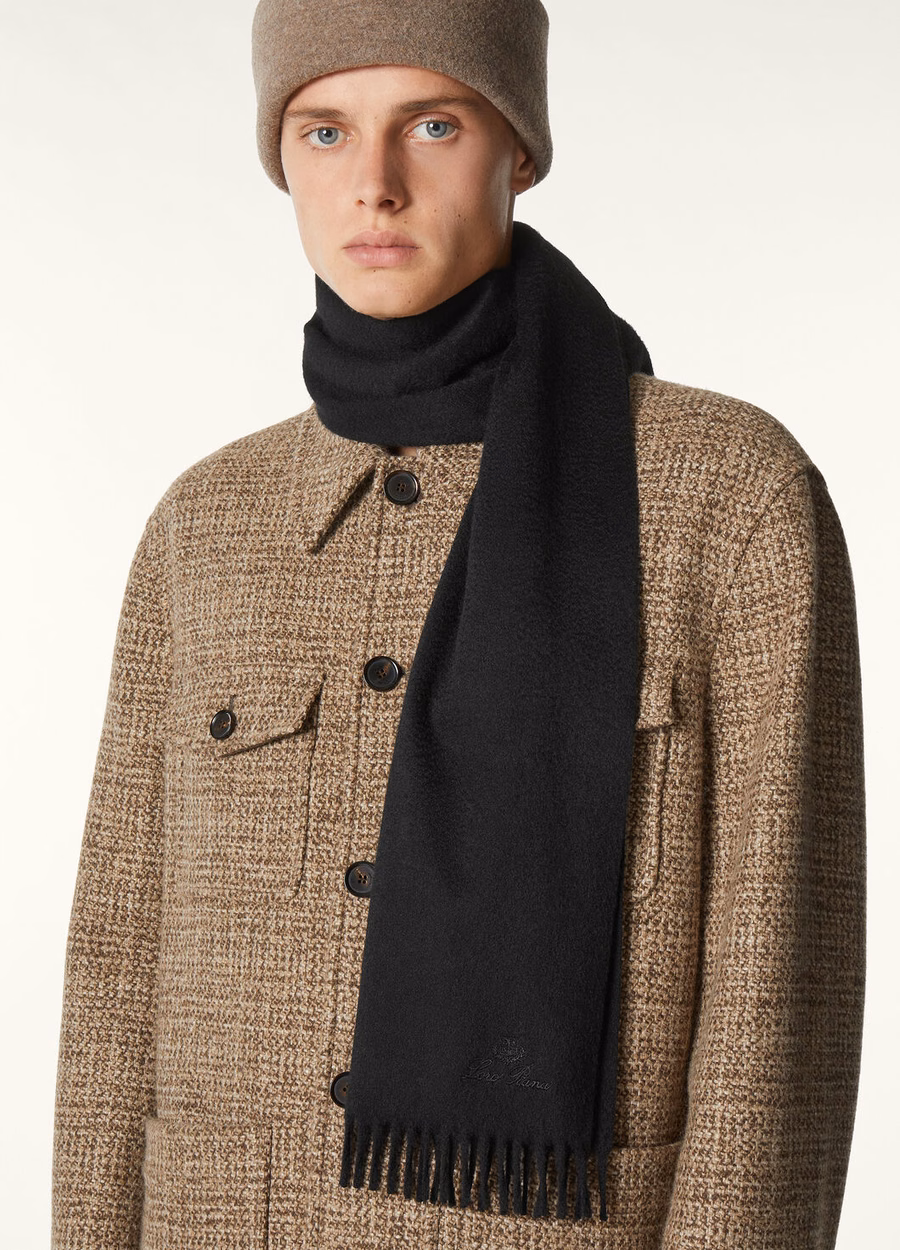 Piccola Unita Black Cashmere Scarf