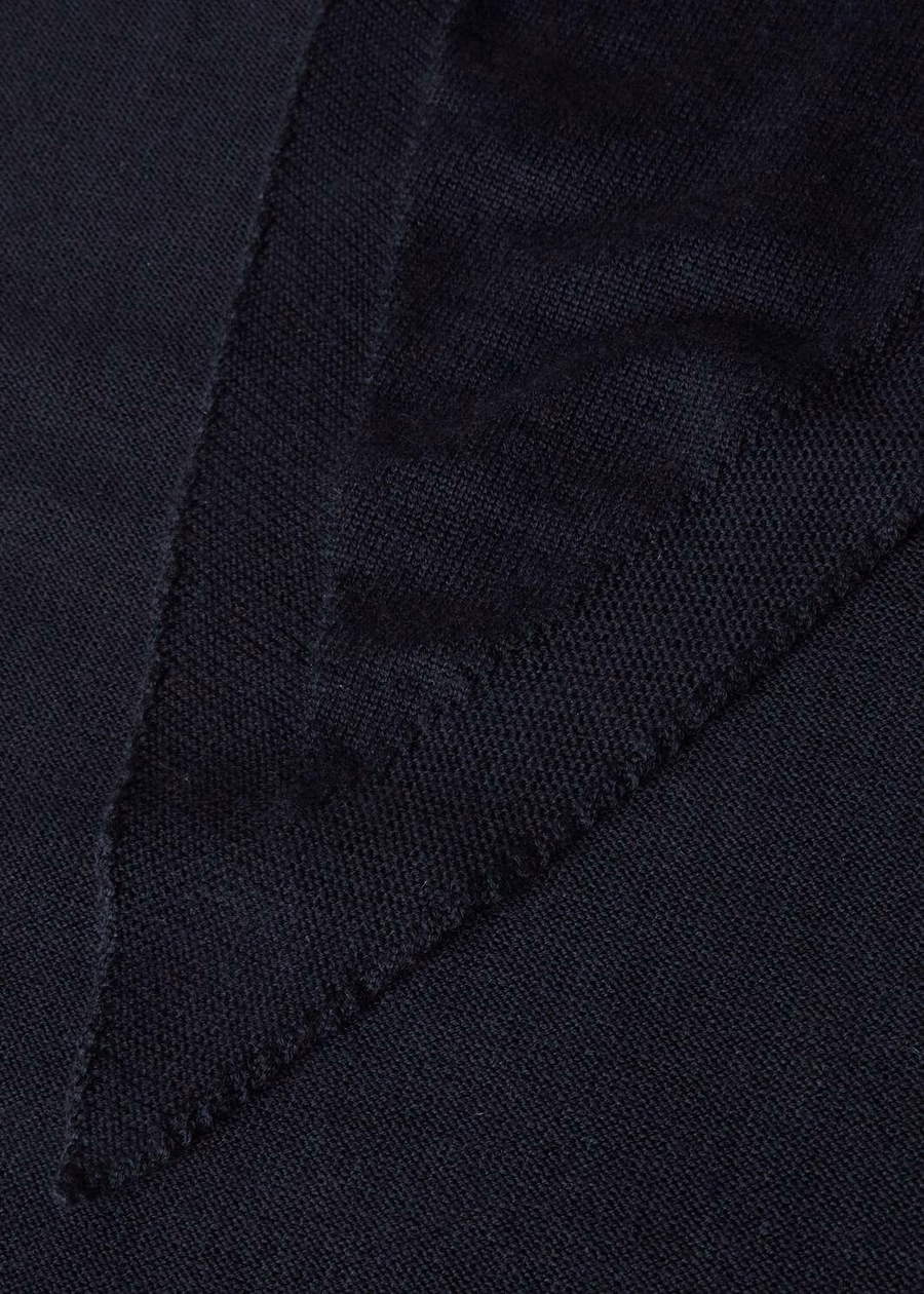 Akaishi Virgin Wool Scarf Navy Blue