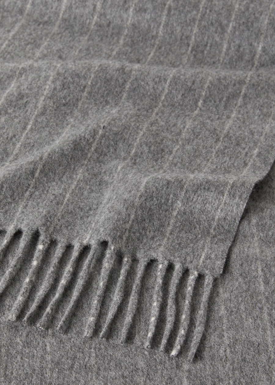 Grande Gias Scarf Cashmere Virgin Wool Steel Grey/Light Angora
