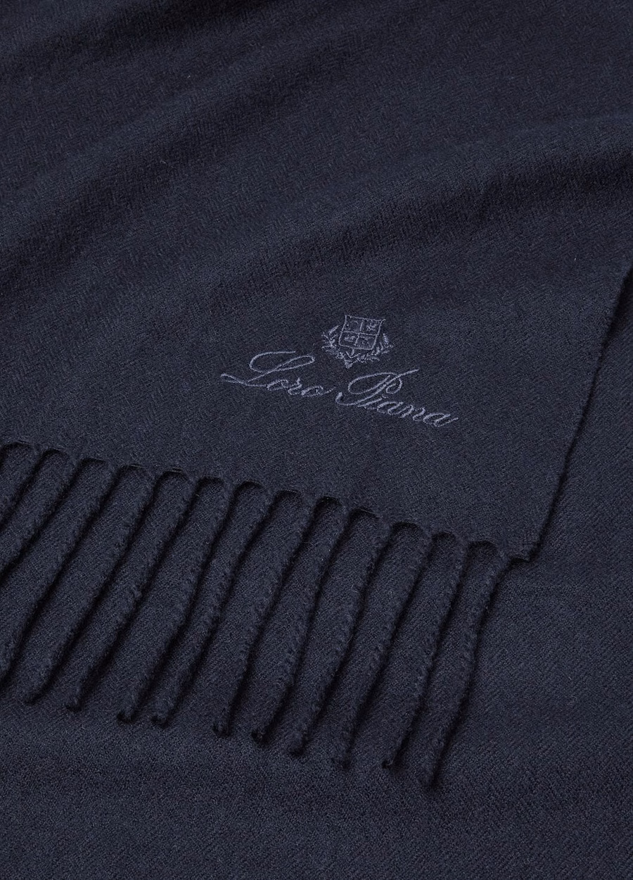 Leggera Grande Unita Cashmere Scarf Navy Blue