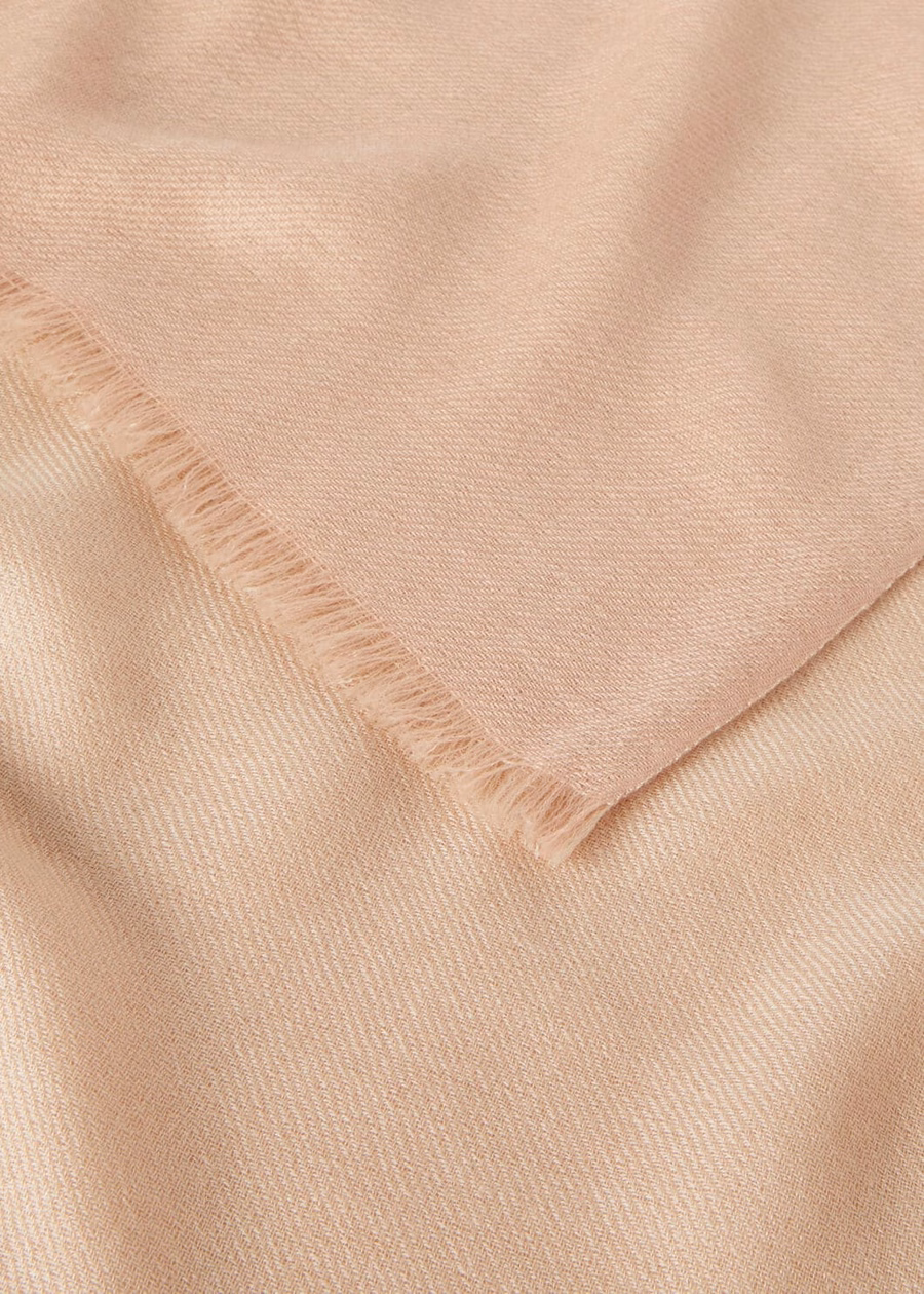 Opposite Duo Silk Cashmere Scarf Feather Pink/Stone Alesana