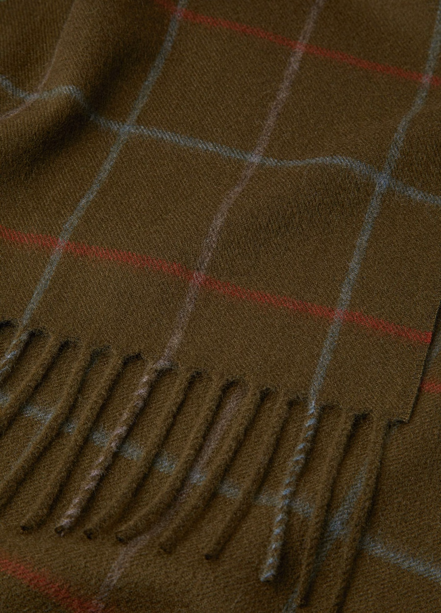Oniro Green/Trellis Blue/Grey/Red Cashmere Belted Scarf