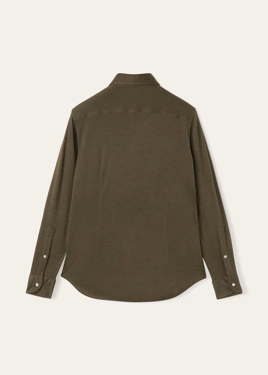 Andrew Shirt Silk Cashmere Pine Grove