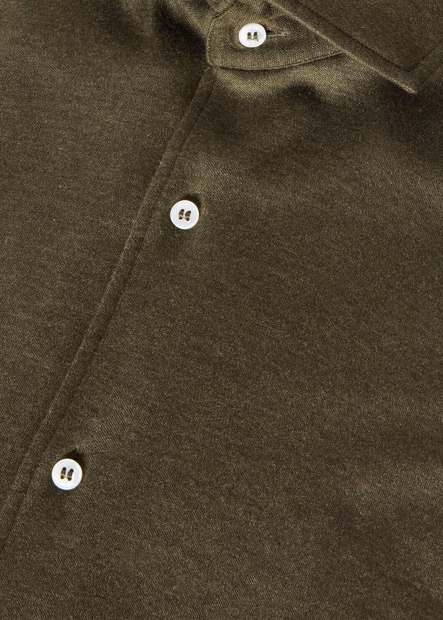 Andrew Shirt Silk Cashmere Pine Grove