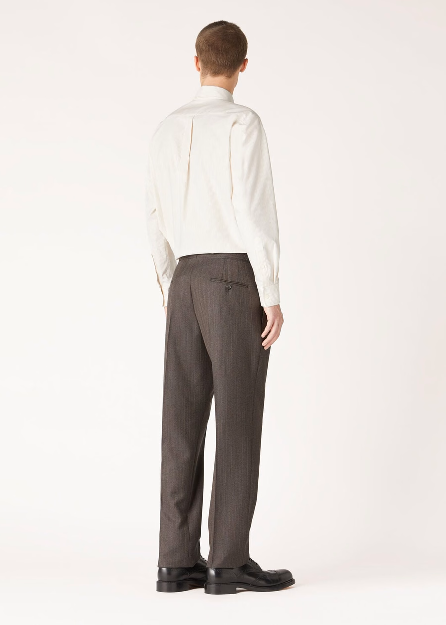Elia Shirt Cotton Stripes Beige