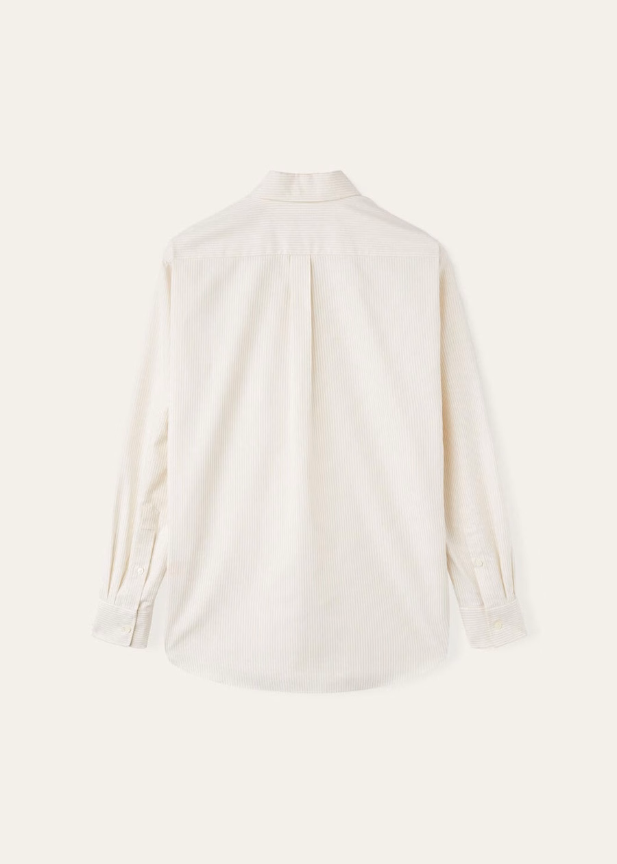 Elia Shirt Cotton Stripes Beige