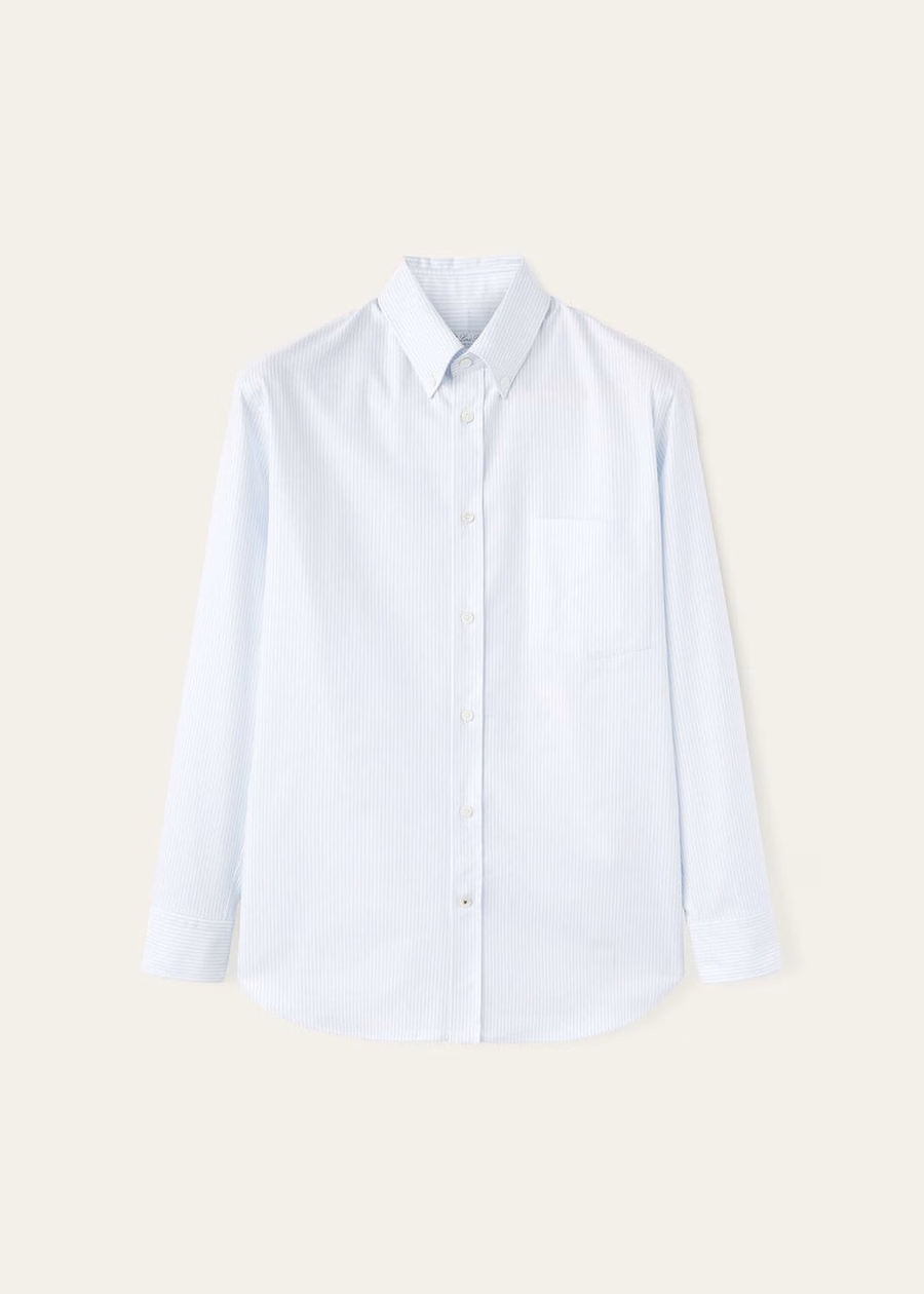 Elia Cotton Shirt White/Sky Stripes