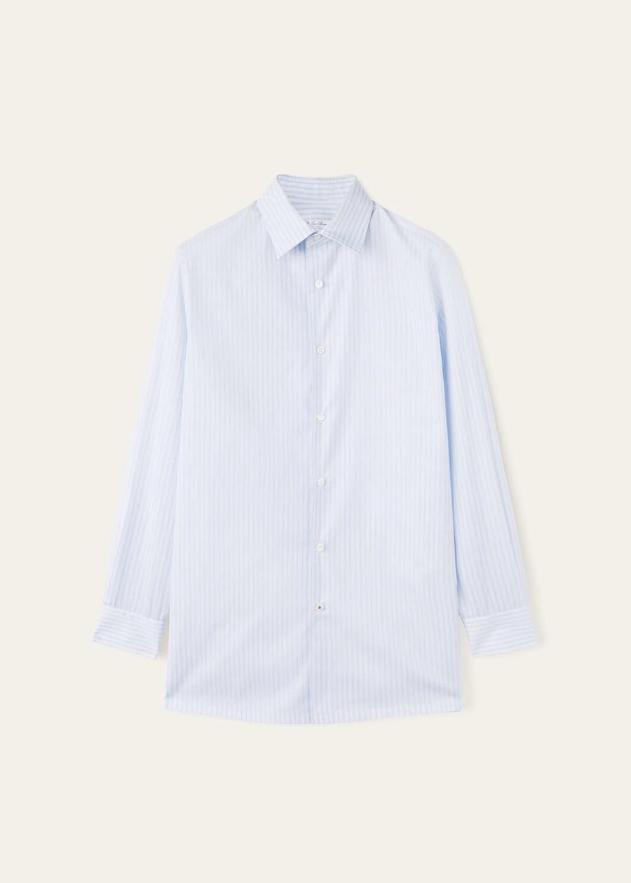 Filippo Cotton Shirt Celestial Sky Stripes