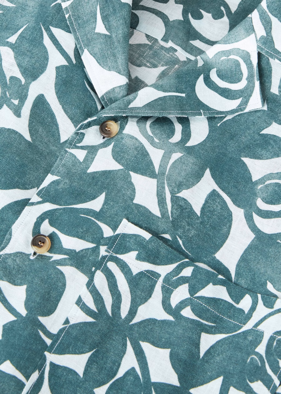 Federico Shirt In Spirulina Green/Tranquil Tide