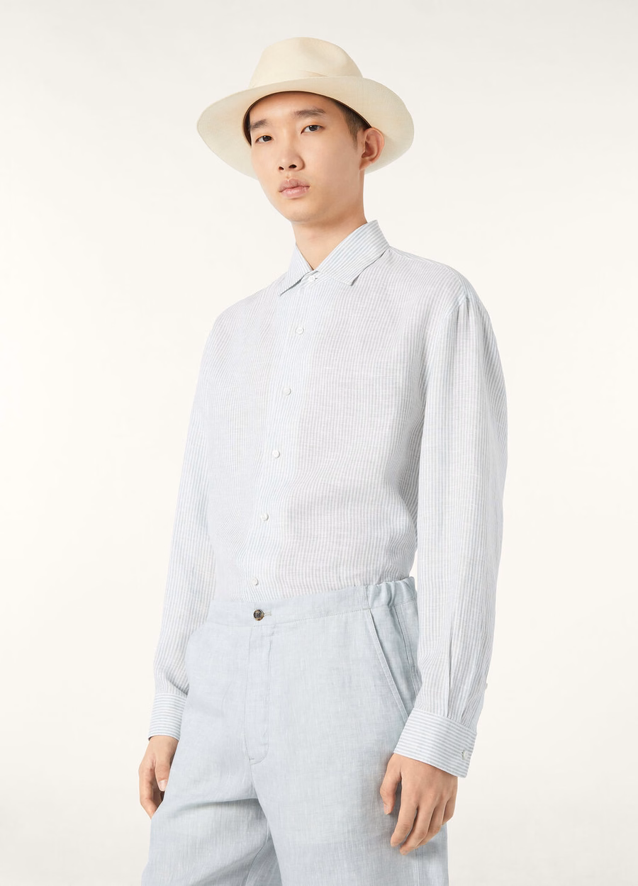 Raffaele Shirt In Pastel Musk Stripes