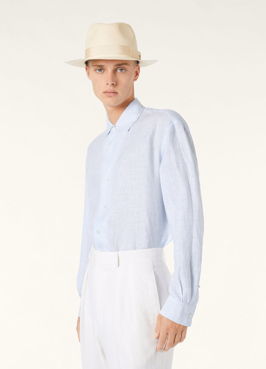 Raffaele Shirt In Dun Pastel Blue