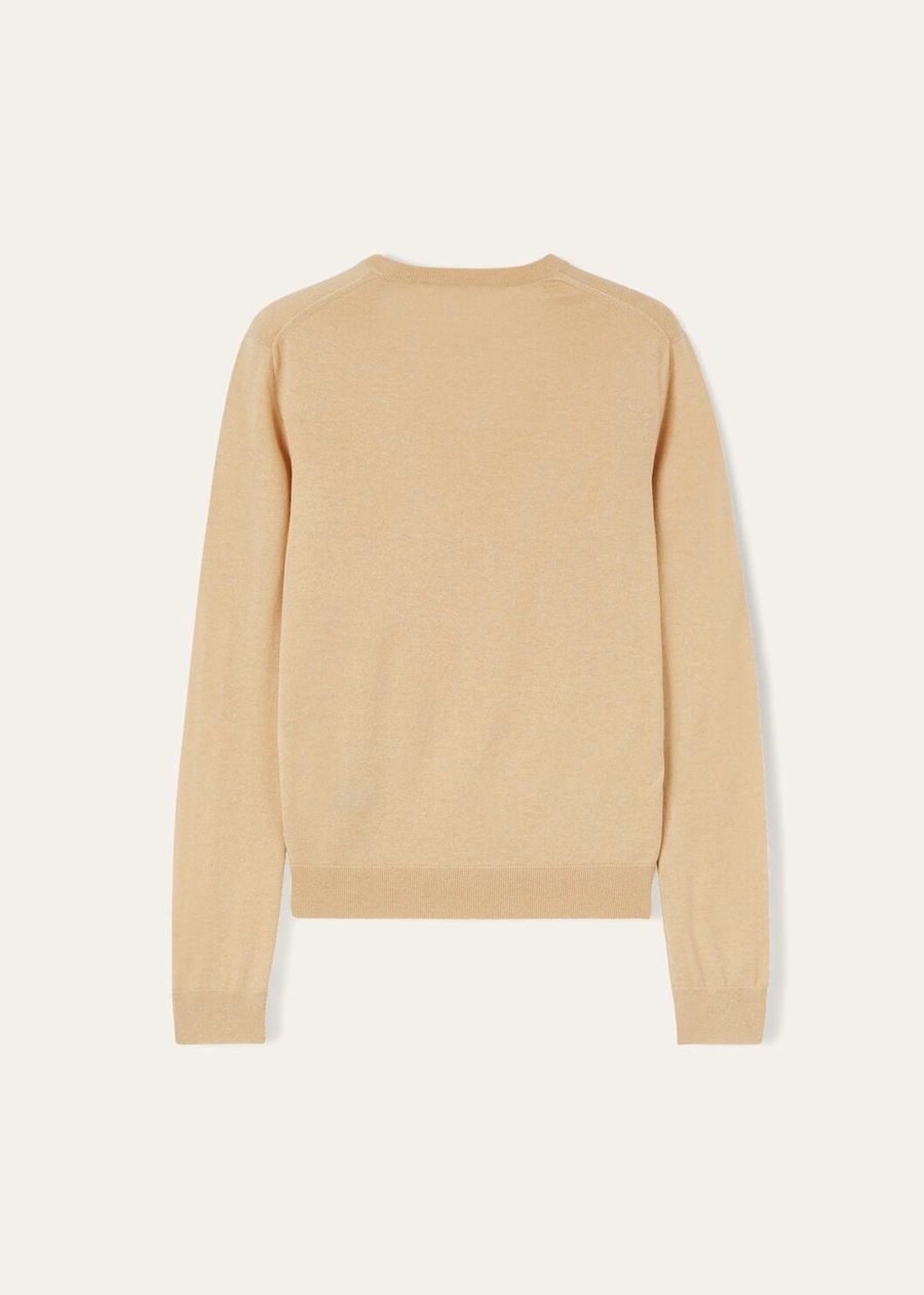 Vicuña with V-neck Natural lightweight Vicuña