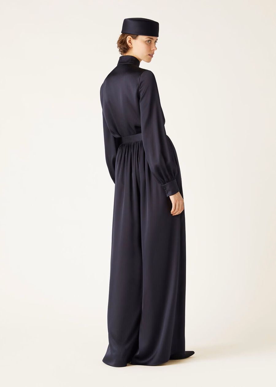 Carys Shirt Silk Navy Blue