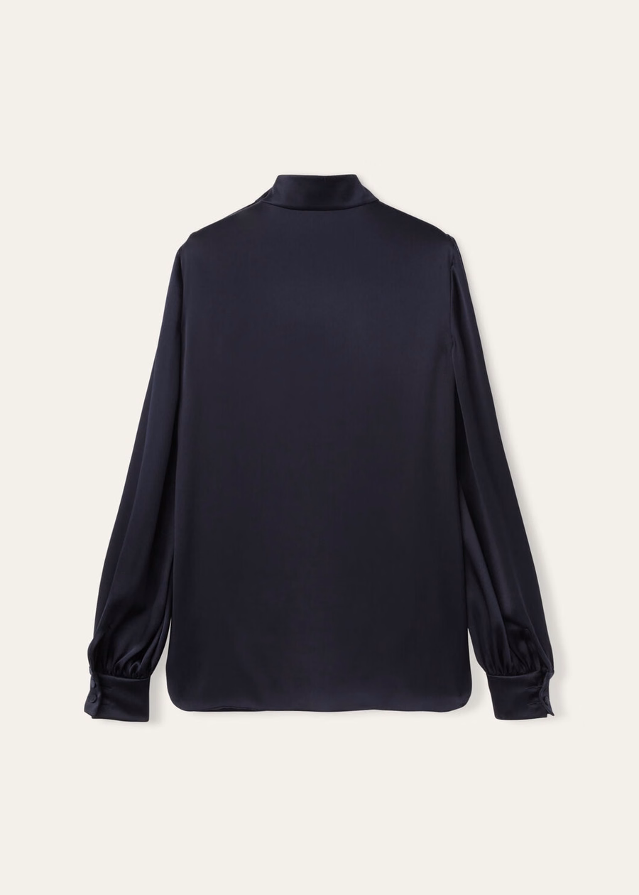 Carys Shirt Silk Navy Blue