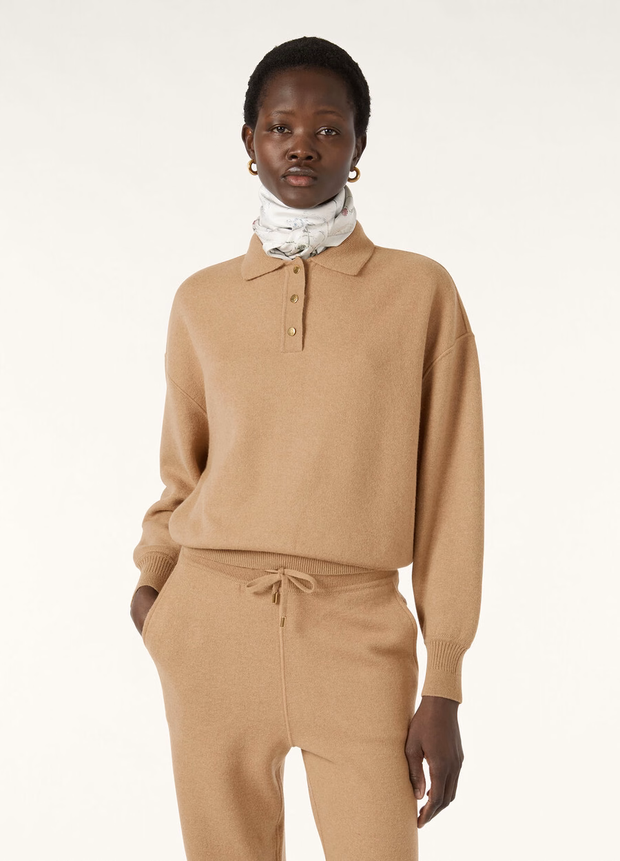 Roccapietra Polo Sweatshirt Camel Light Tan