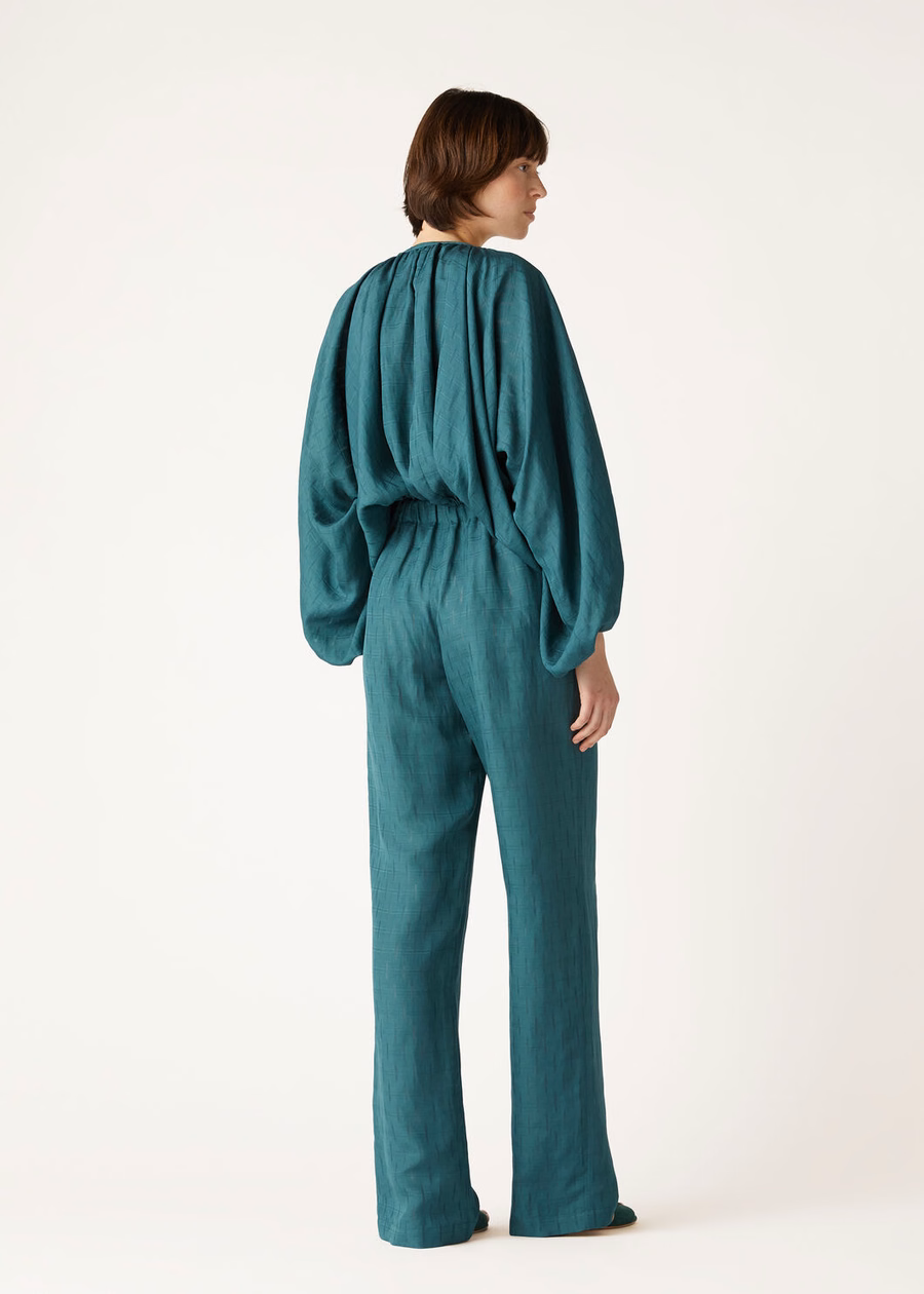 Sara Shirt In Green Spirulina Silk