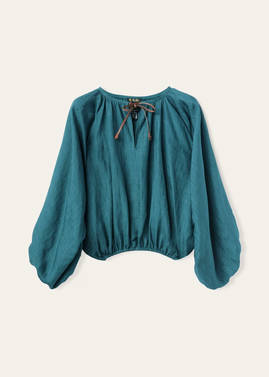Sara Shirt In Green Spirulina Silk