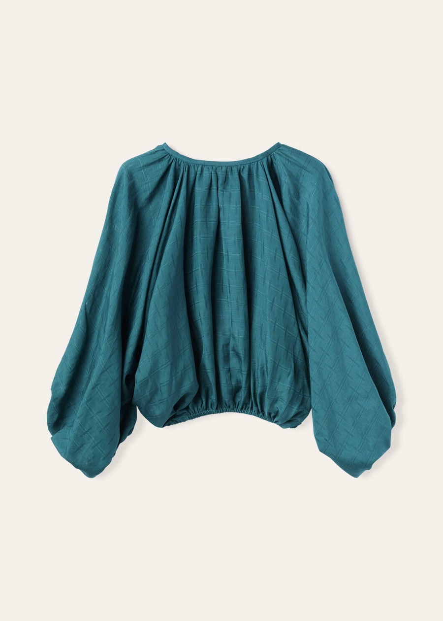 Sara Shirt In Green Spirulina Silk