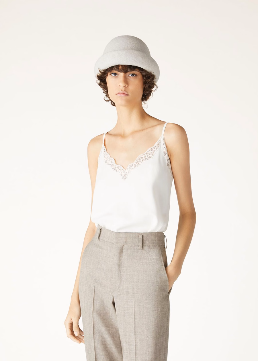 Silk Nougat Top Katerina