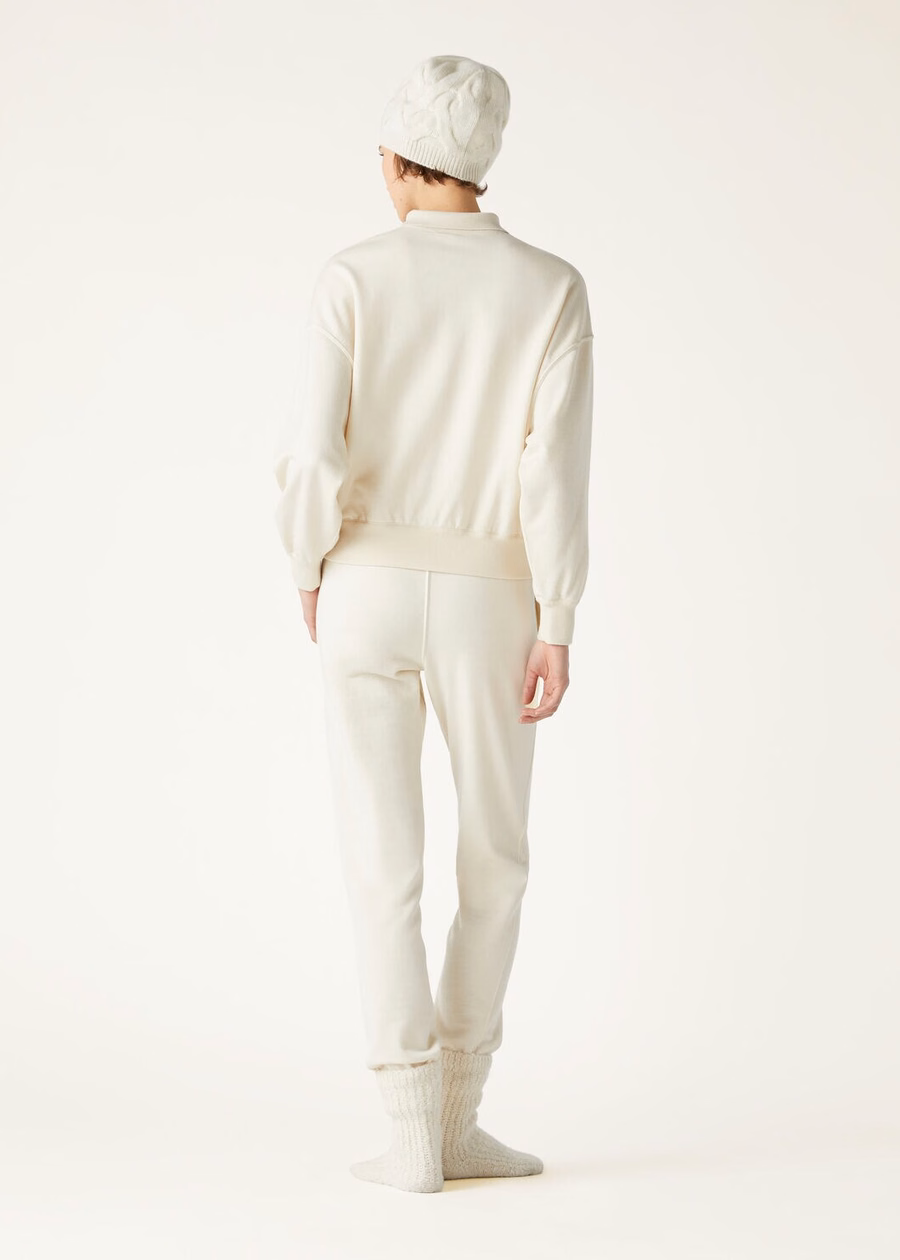Cocooning Cashmere Polo Sweatshirt Vanilla Ivory