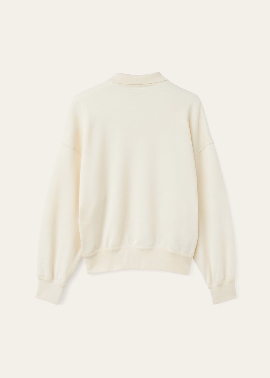 Cocooning Cashmere Polo Sweatshirt Vanilla Ivory
