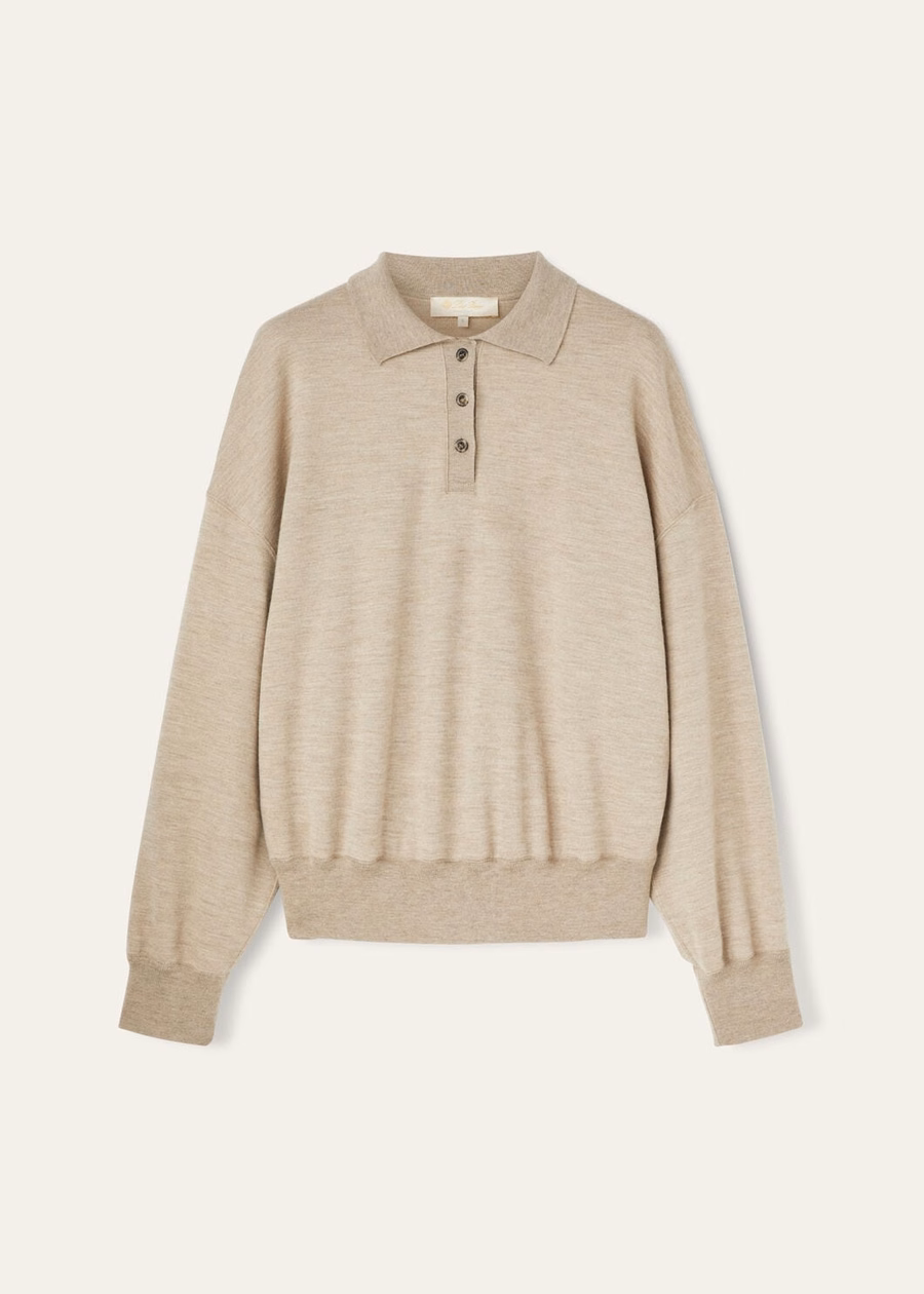 Cocooning Cashmere Polo Sweatshirt DEMY BROWN NAT